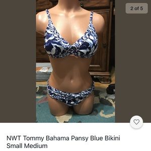 NWT Tommy Bahama 3 pc bikini blue Small Med